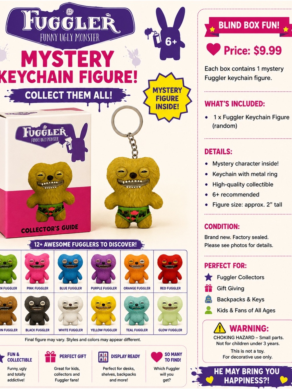 Fuggler Funny Ugly Monster Mystery Keychain Blind Box